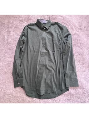 Izod, Mens Green Plaid Buttondown, Large, NWOT